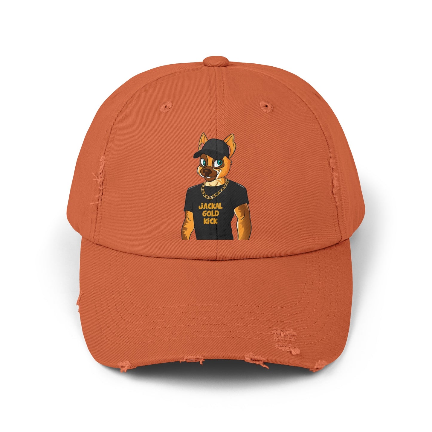 "Jackal Gold Kick" Unisex Distressed Cap