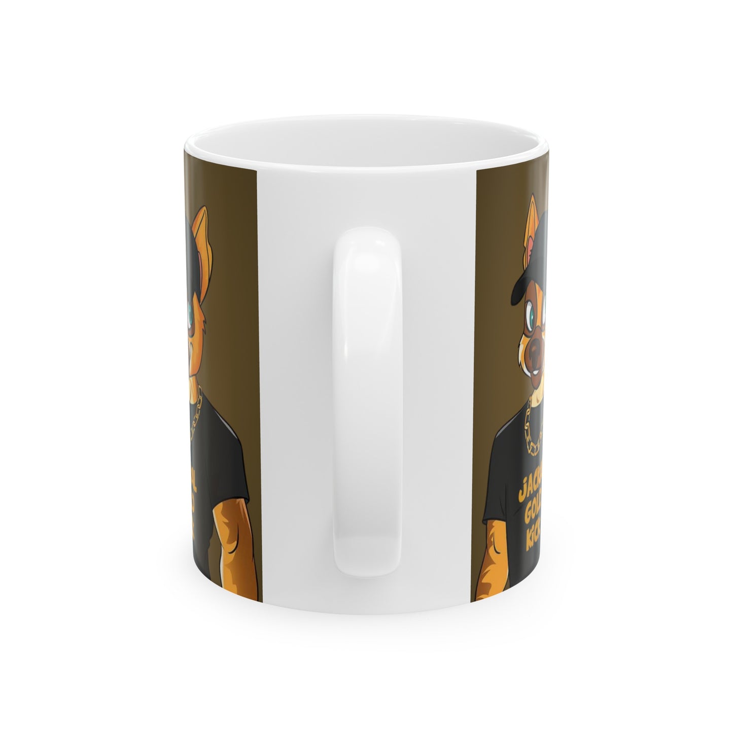 ‘Jackal Gold Kick’  Ceramic Mug, 11oz
