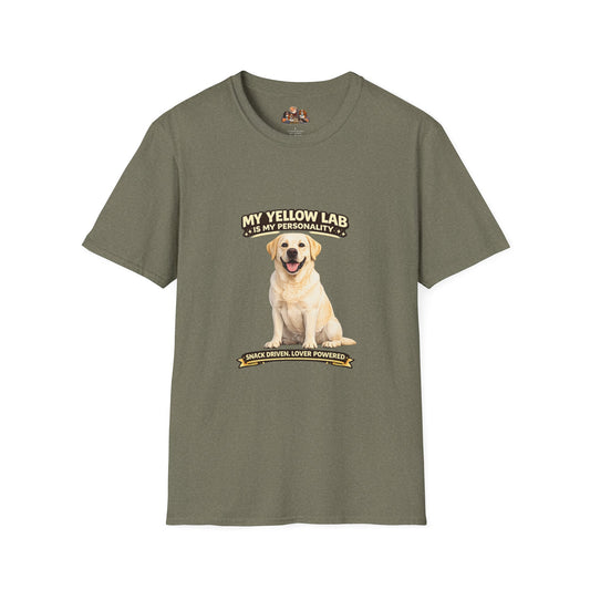 My Yellow Lab is My Personality – Snack Driven. Love Powered. – Personalized Dog Breed Shirt