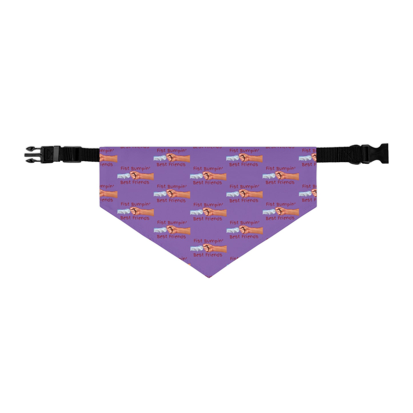 Fist Bumpin’ Best Friends Opie’s Cavalier King Charles Spaniel Paw Pet Bandana Collar Light Purple with KC Red.