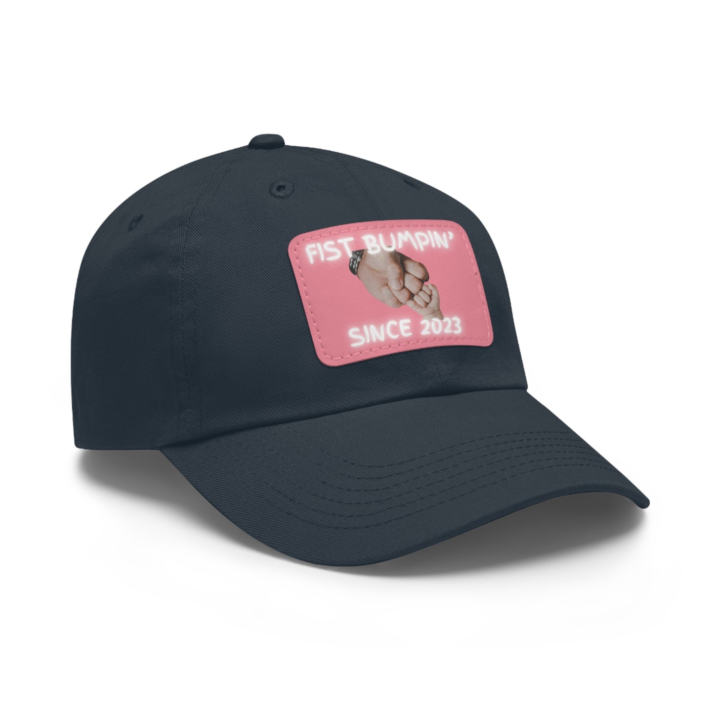 Baby Girl Fist Bumpin’ Since 2023 Hat with Leather Patch (Rectangle)