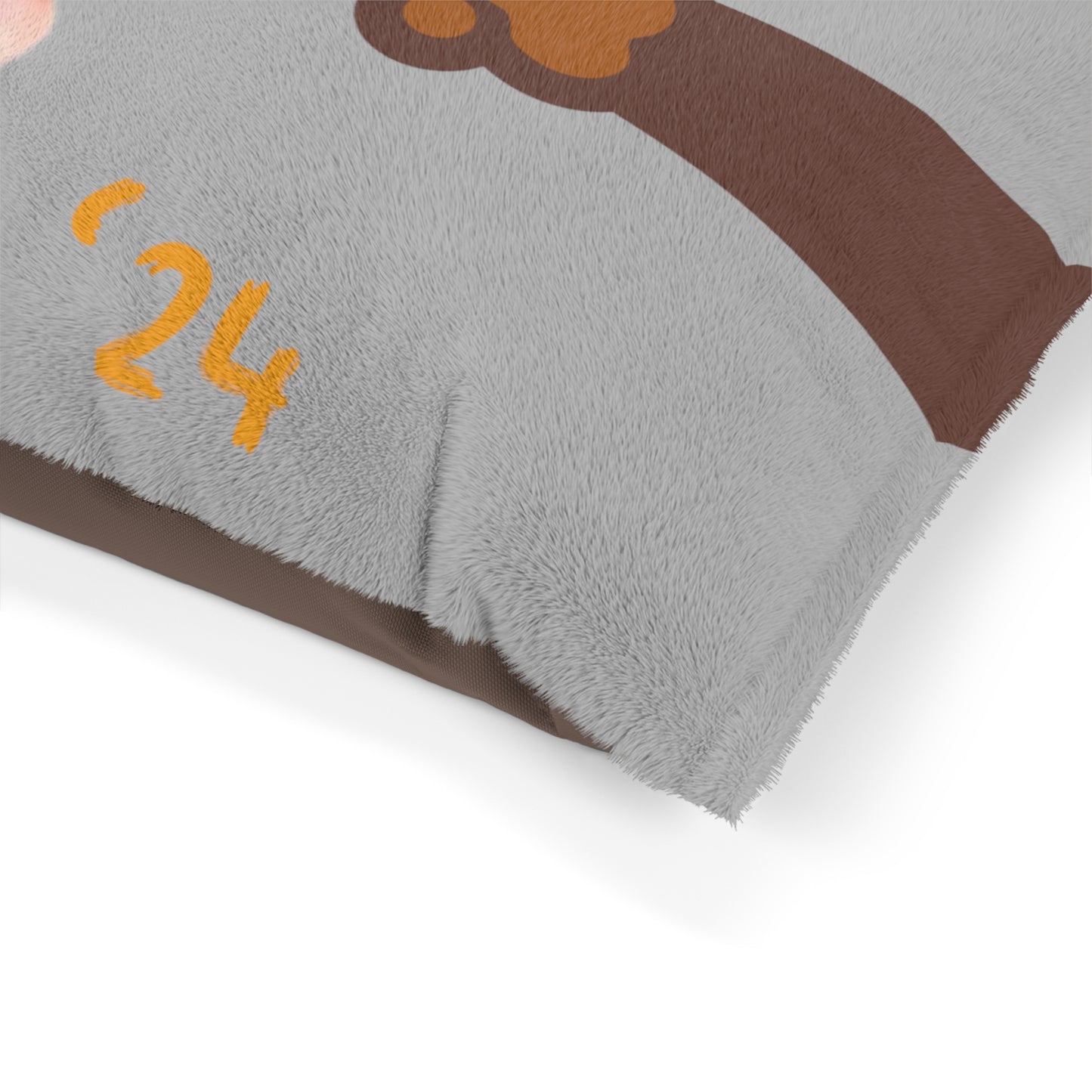 Chocolate Brown Paw Fist Bumpin’ Since ‘24 Light Grey Pet Bed