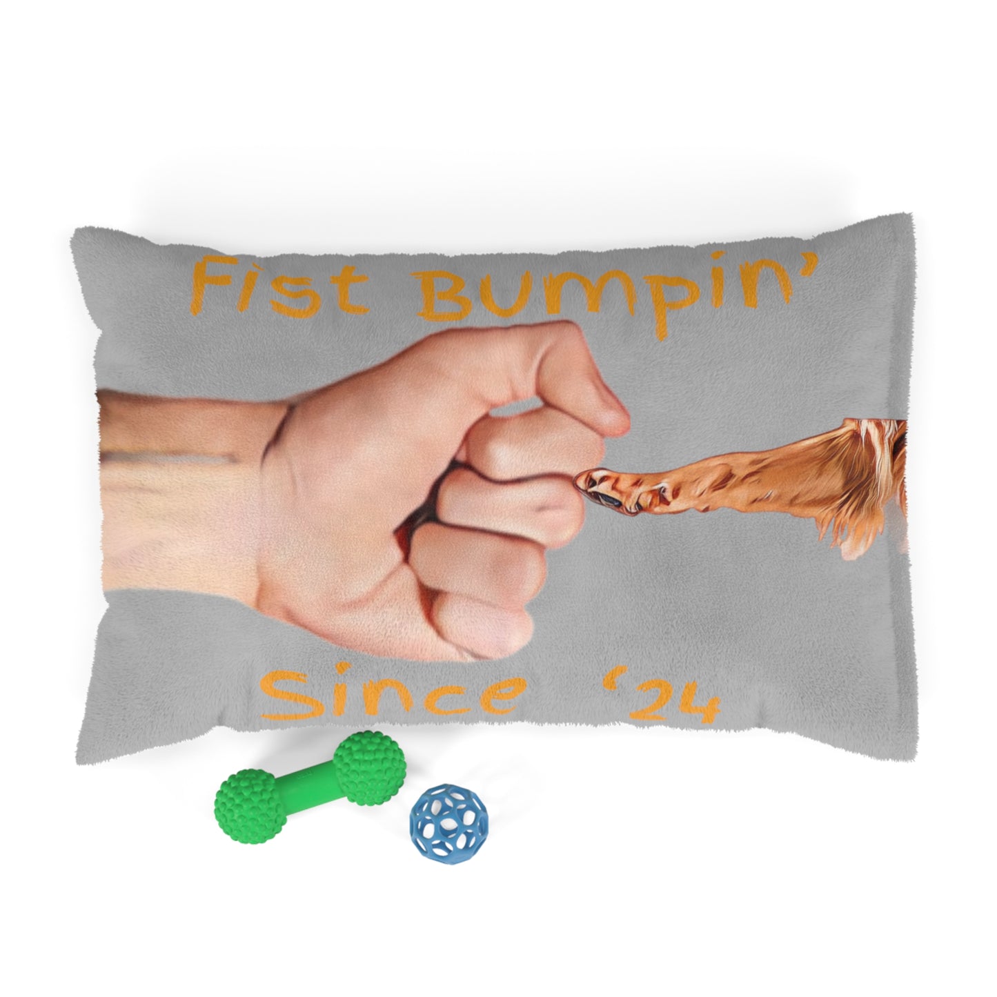 Golden Retriever Fist Bumpin’ Since ‘24 Light Grey Pet Bed