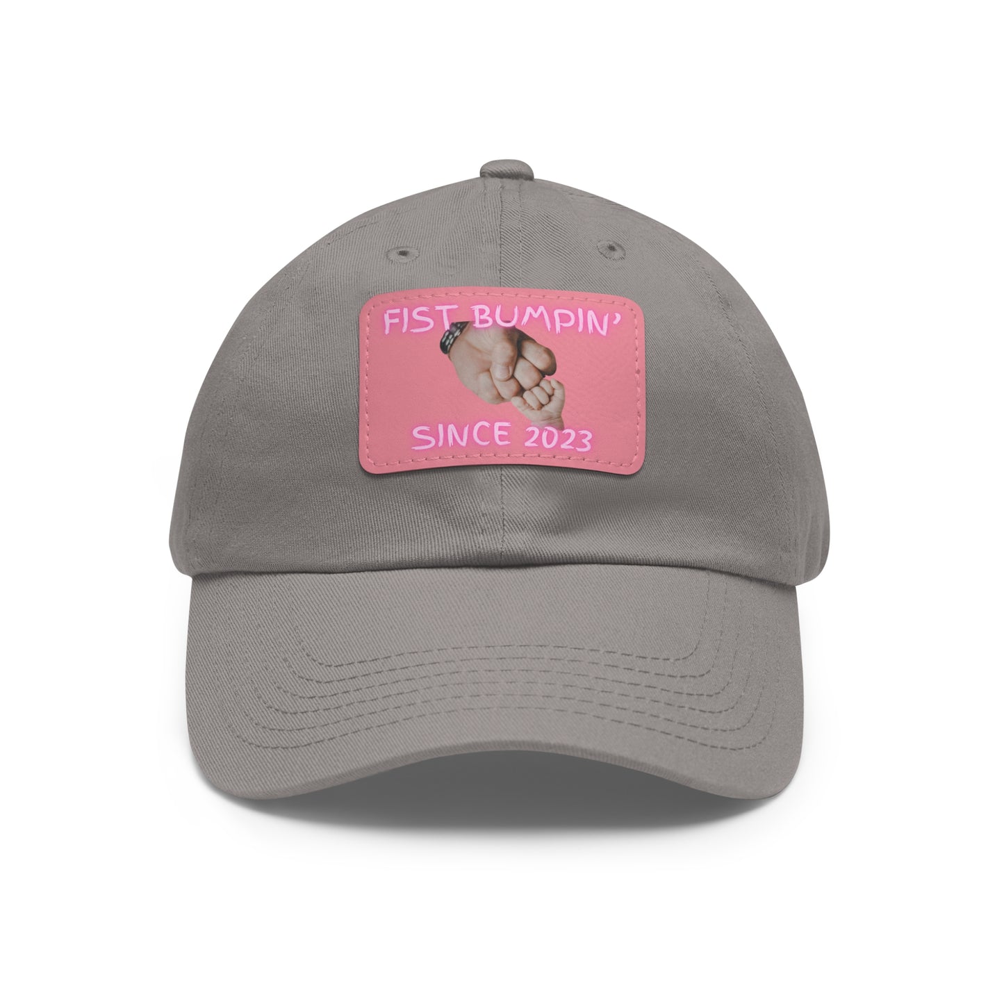 Baby Girl Fist Bumpin’ Since 2023 Hat with Leather Patch (Rectangle)