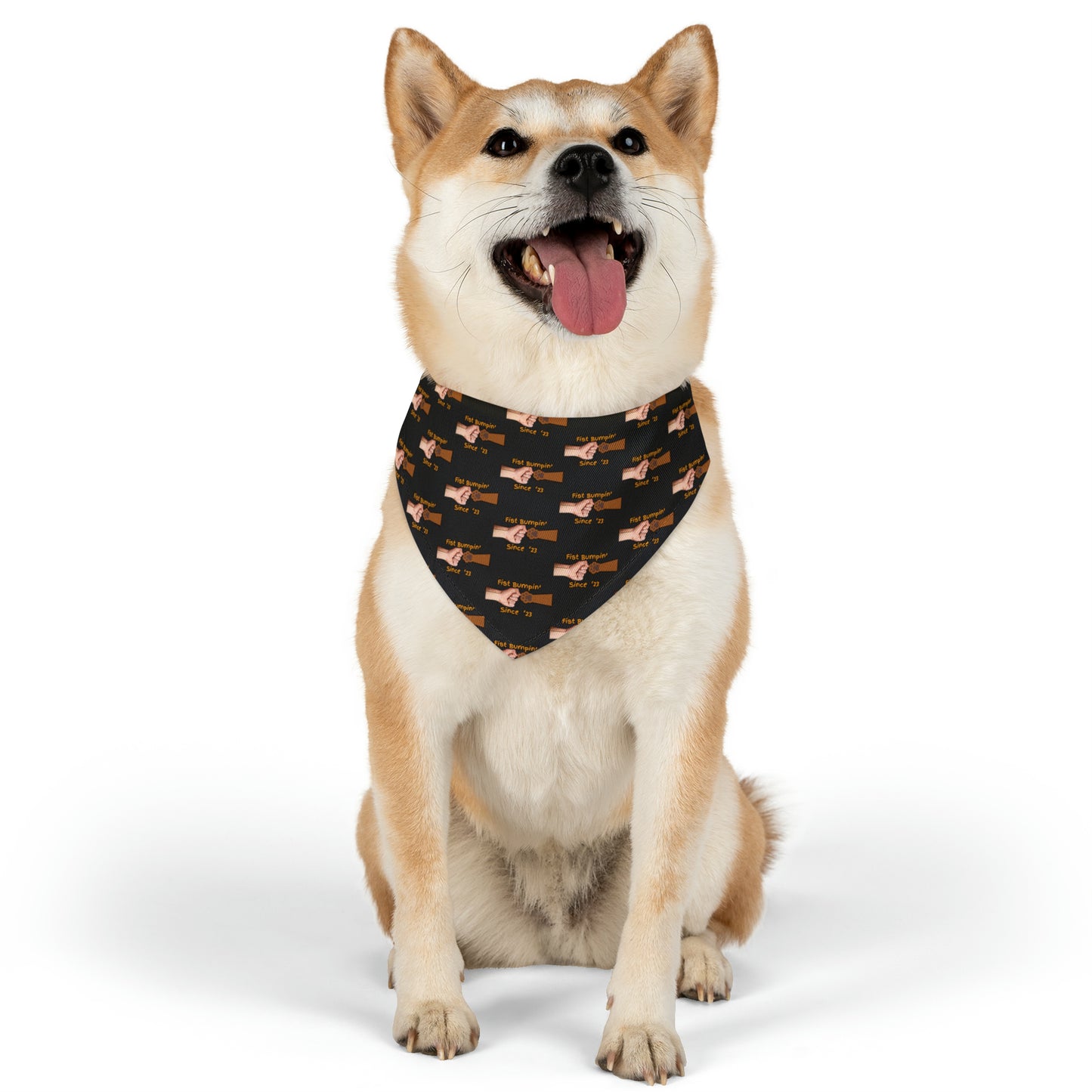 Cavalier Brown Paw Fist Bumpin’ Since ‘23 Black Pet Bandana Collar