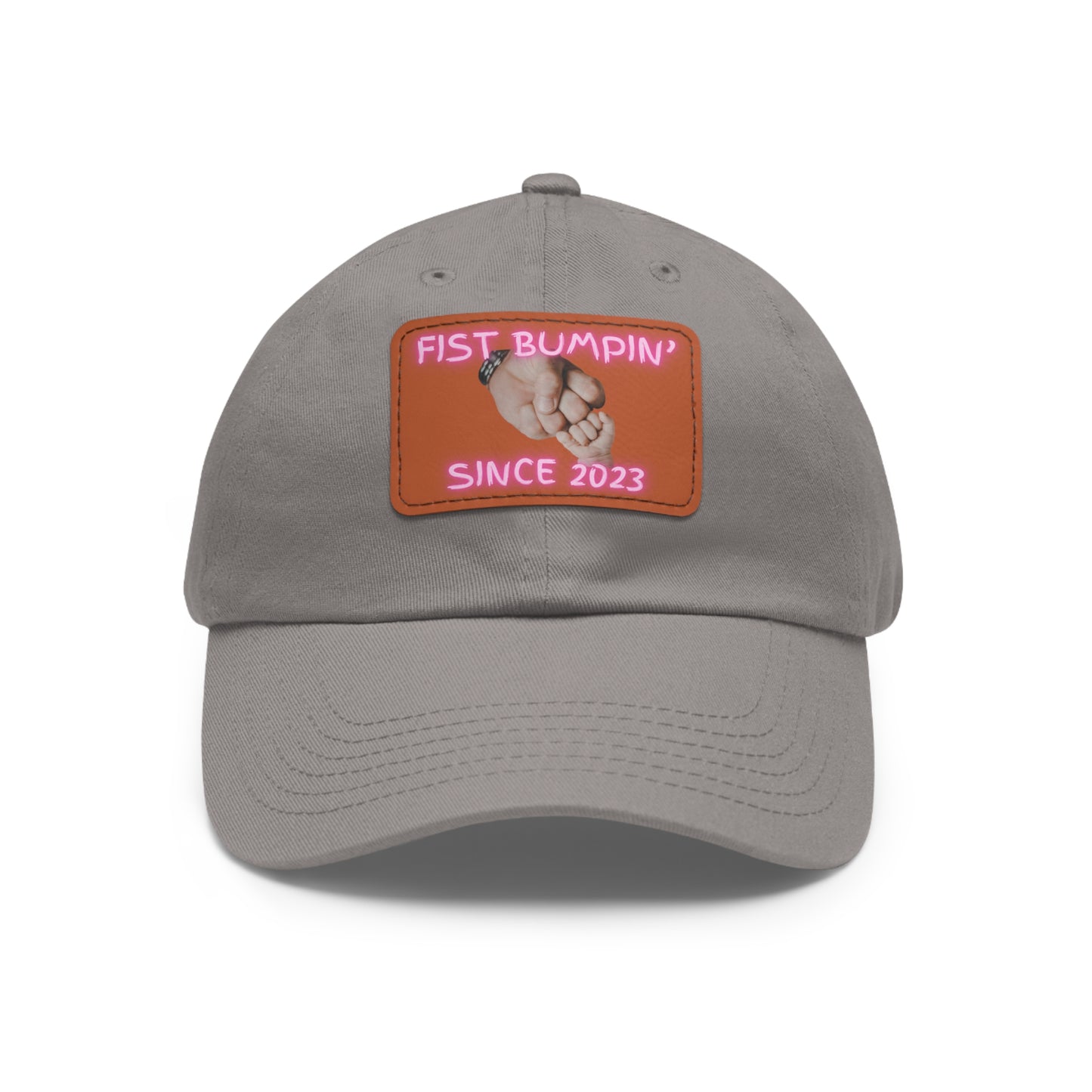 Baby Girl Fist Bumpin’ Since 2023 Hat with Leather Patch (Rectangle)