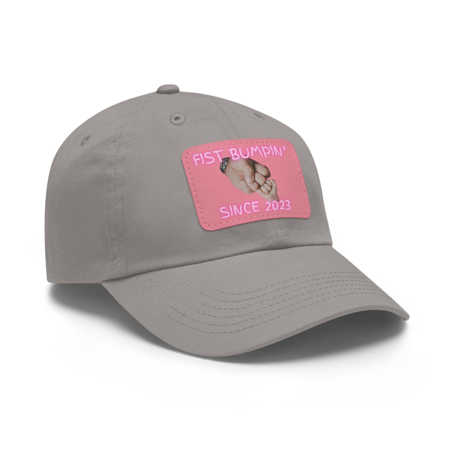 Baby Girl Fist Bumpin’ Since 2023 Hat with Leather Patch (Rectangle)