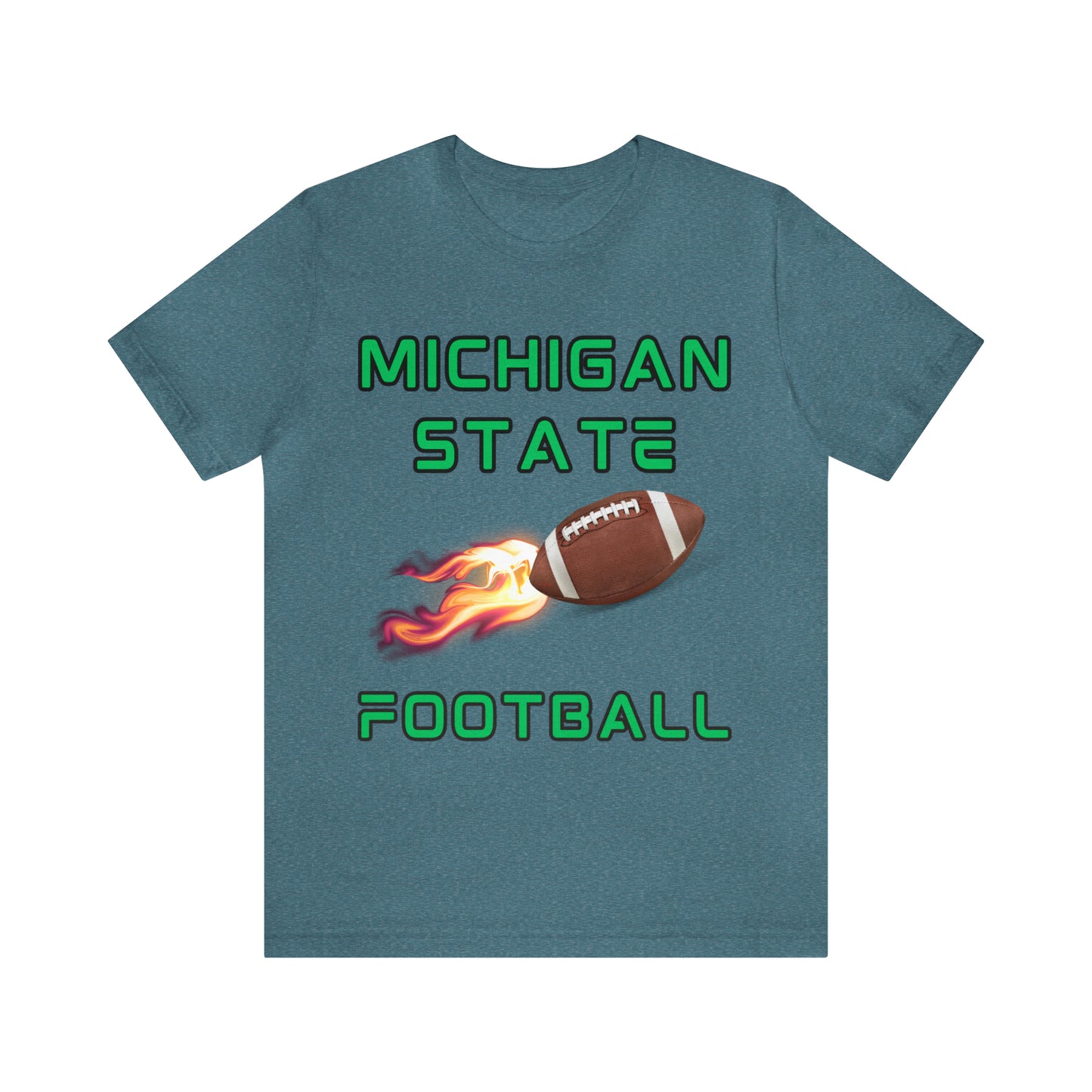 Michigan State Flame Football Customizable Unisex Jersey Short Sleeve Tee