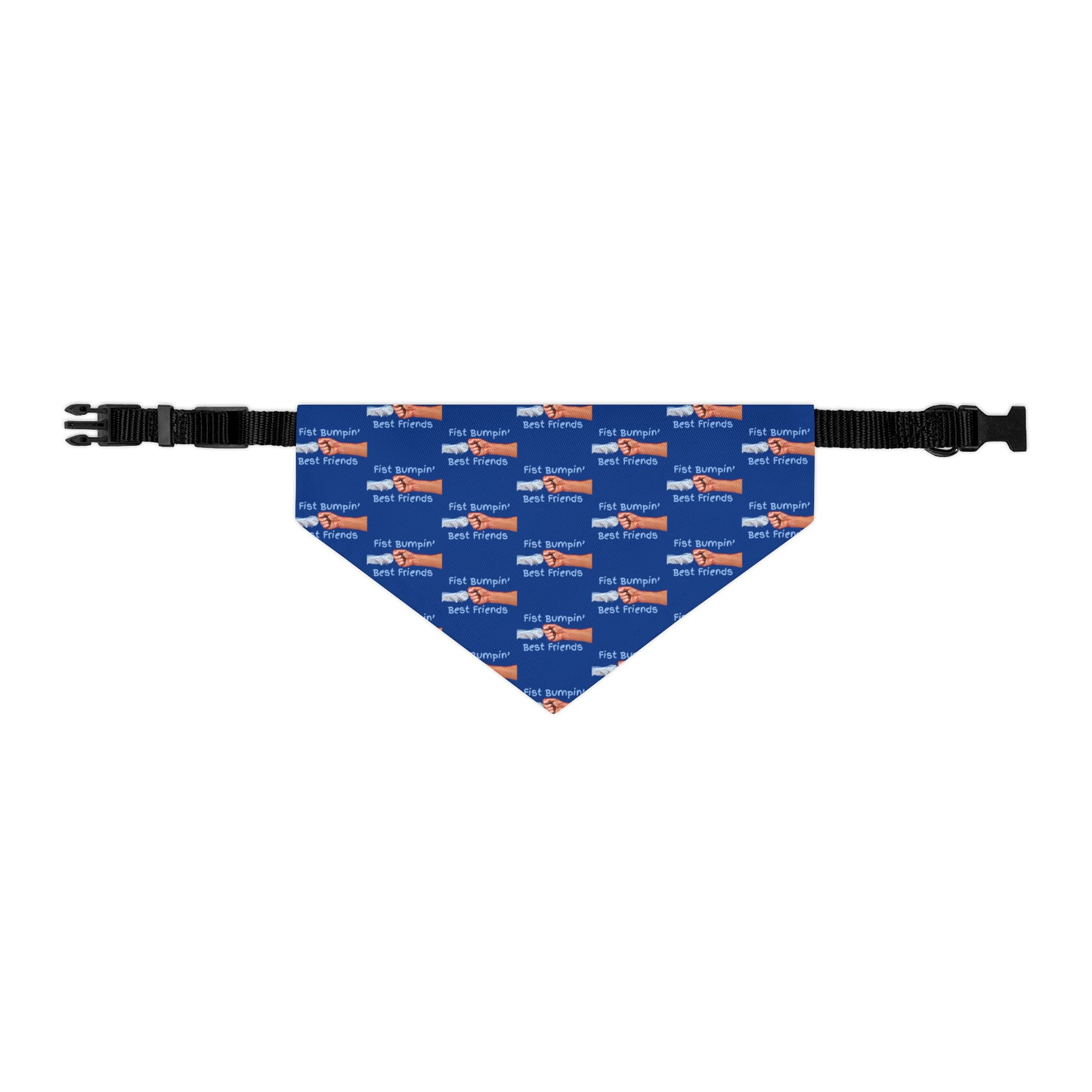 Fist Bumpin’ Best Friends Opie’s Cavalier King Charles Spaniel Paw Pet Bandana Collar Blue with Light Blue lettering