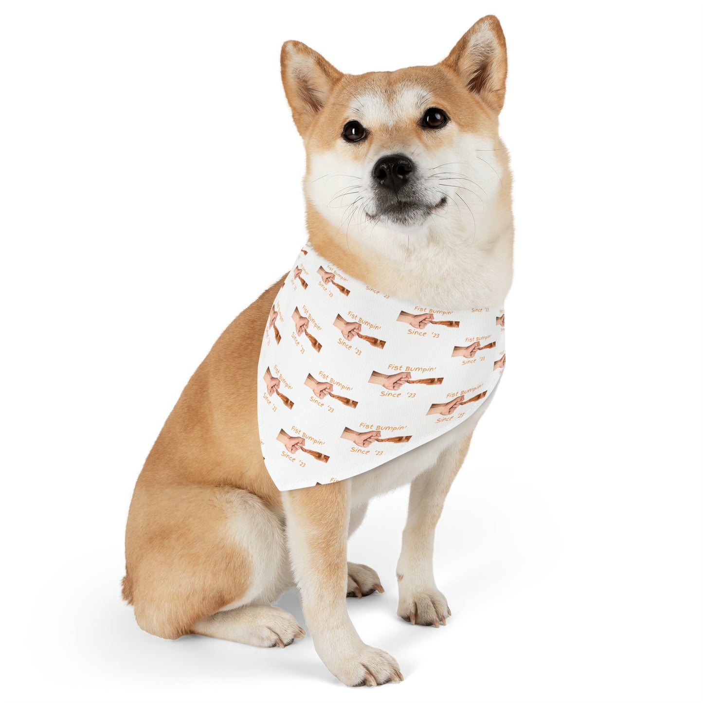 Golden Retriever Paw Fist Bumpin’ Since ‘23 White Bandana Collar