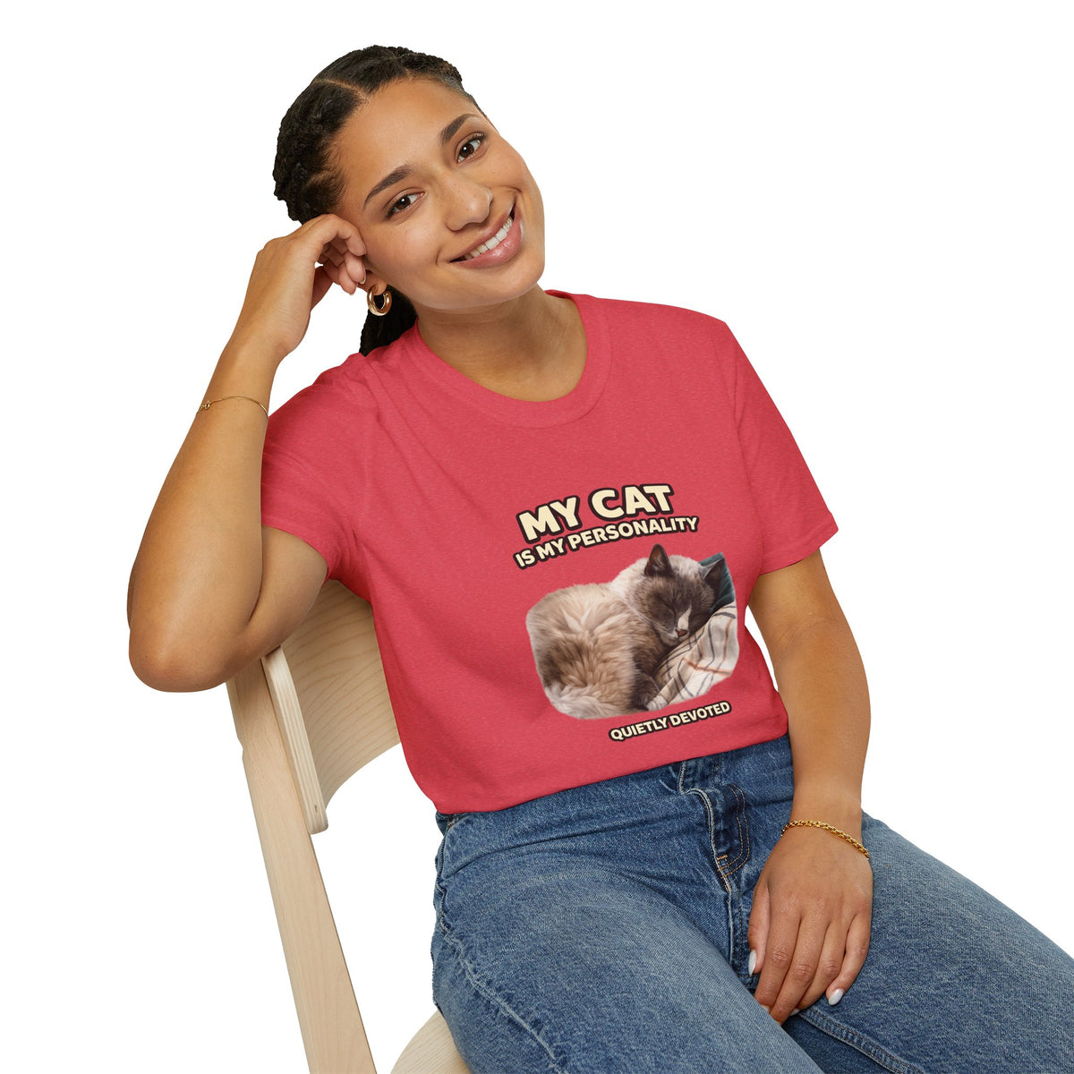 My Cat Is My Personality – "Quietly Devoted" – Personalized Custom Cat Shirt