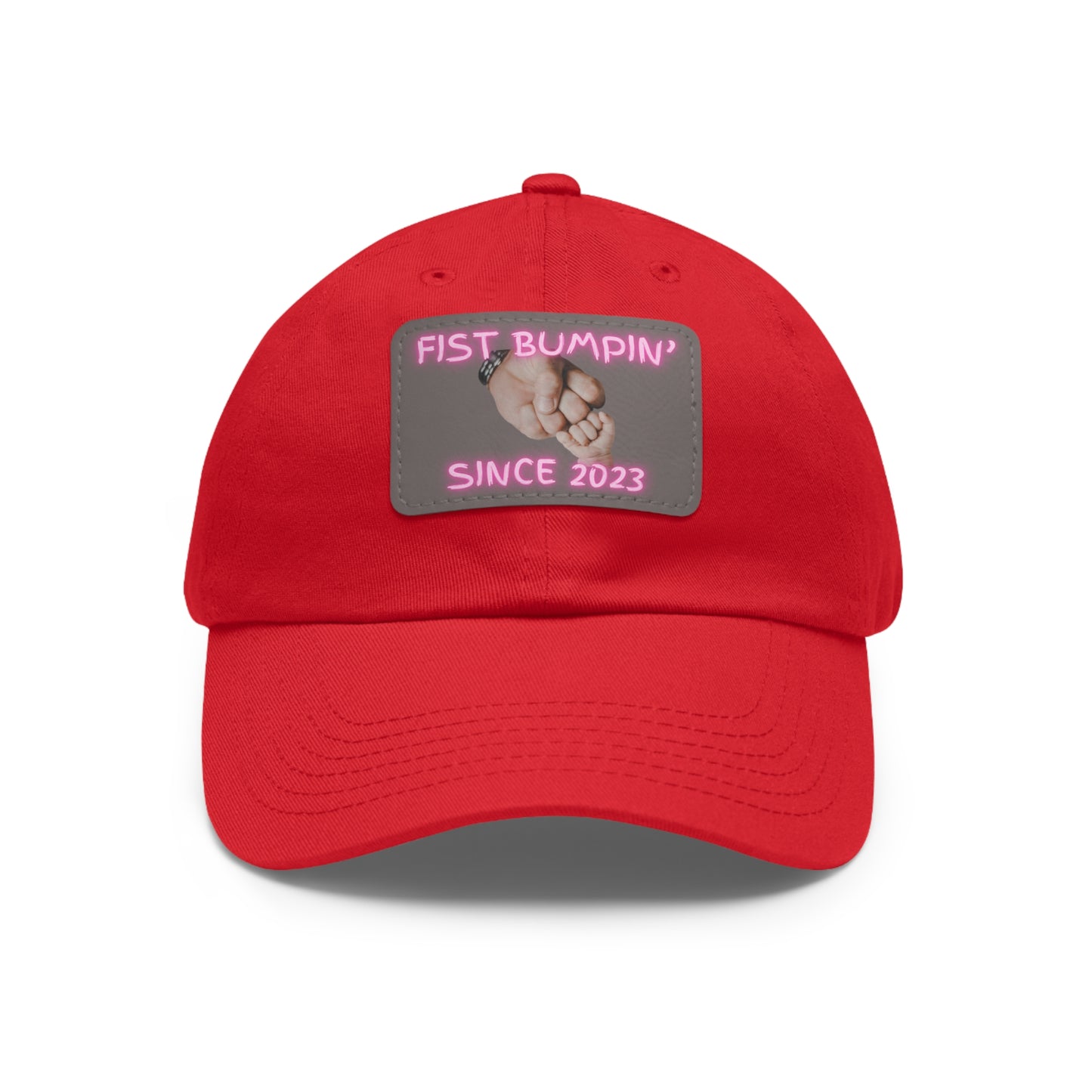 Baby Girl Fist Bumpin’ Since 2023 Hat with Leather Patch (Rectangle)