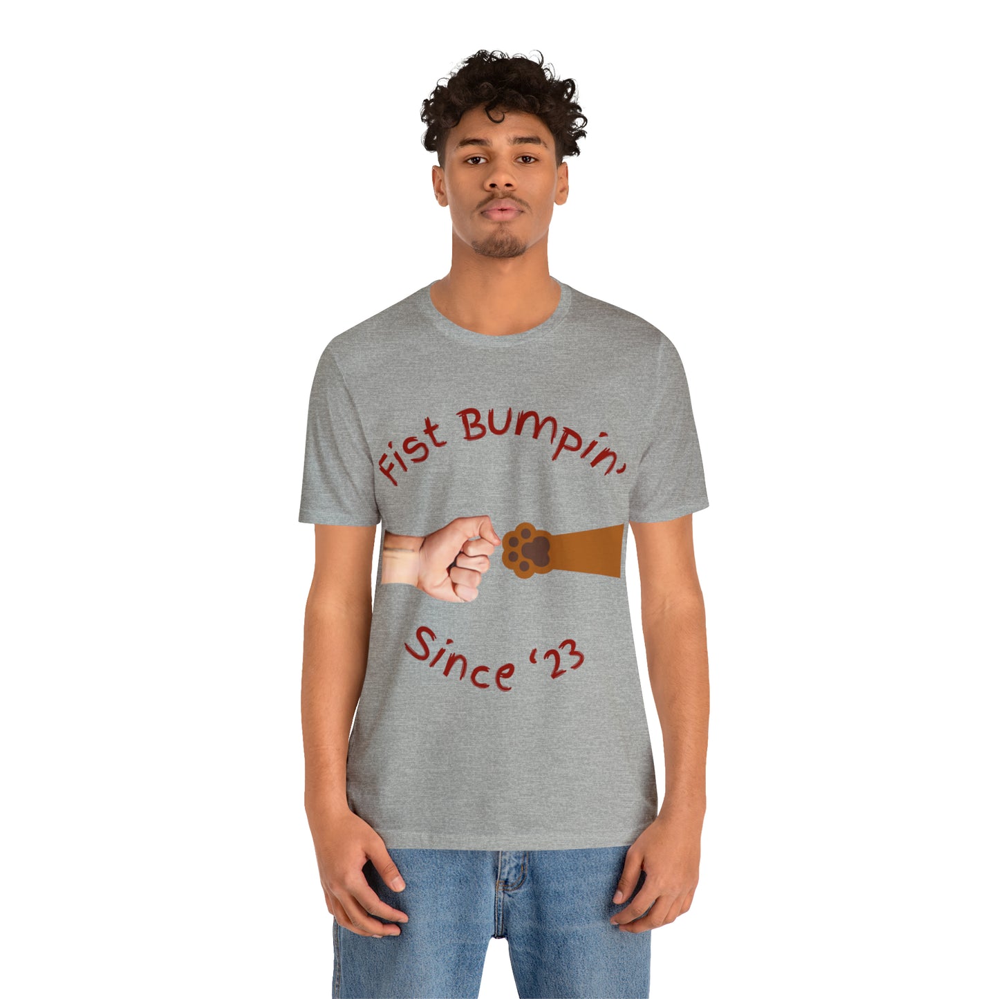Fist Bumpin Since ‘23 Blenheim Brown Paw Unisex Jersey Short Sleeve Tee