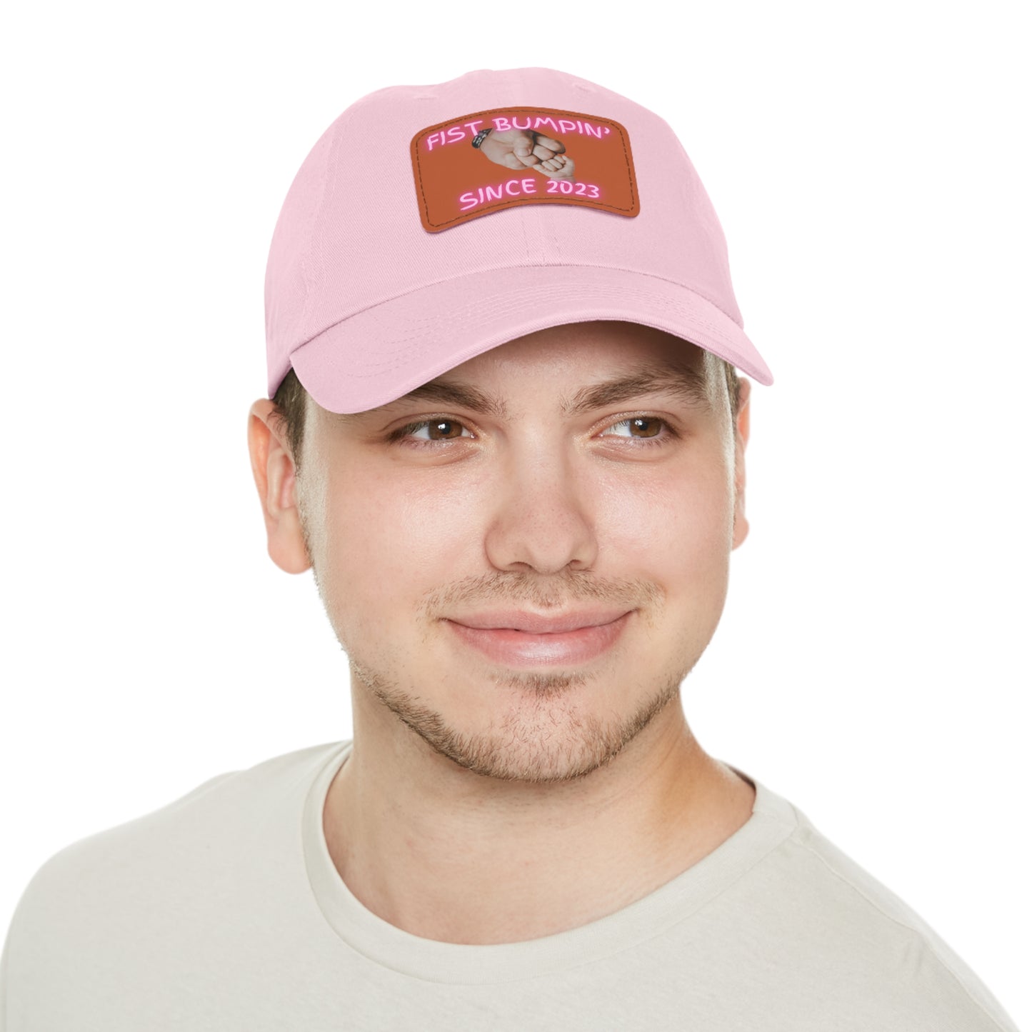 Baby Girl Fist Bumpin’ Since 2023 Hat with Leather Patch (Rectangle)