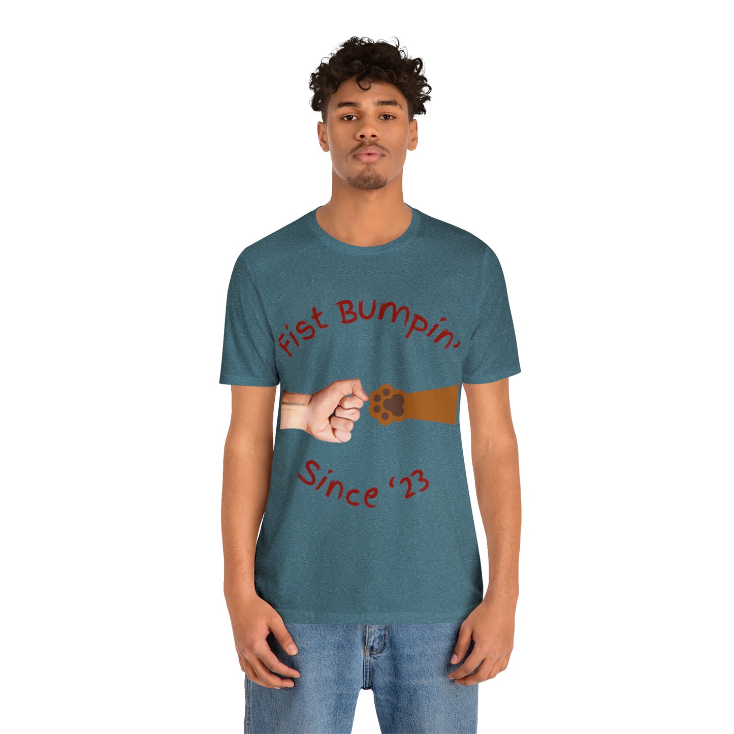 Fist Bumpin Since ‘23 Blenheim Brown Paw Unisex Jersey Short Sleeve Tee