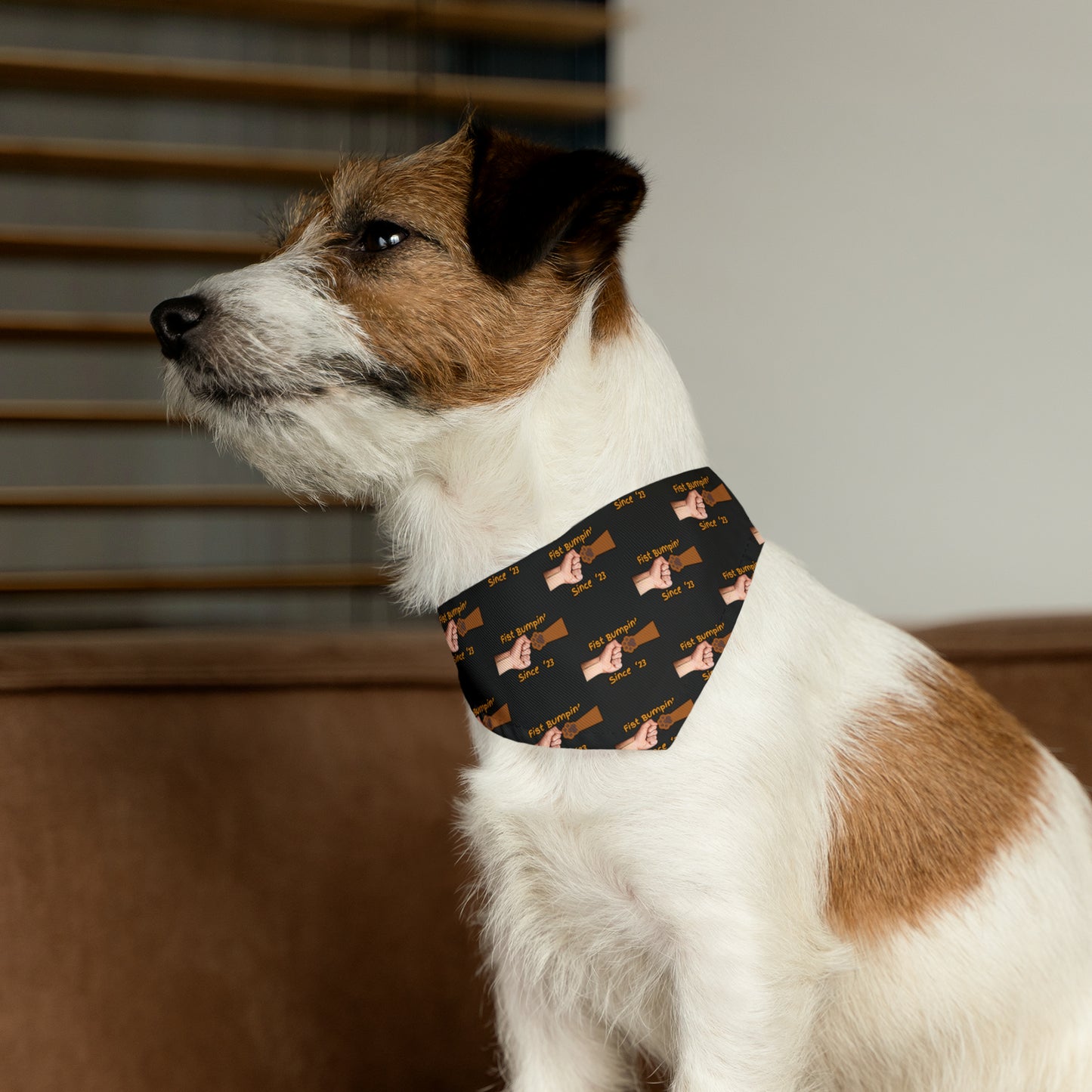 Cavalier Brown Paw Fist Bumpin’ Since ‘23 Black Pet Bandana Collar