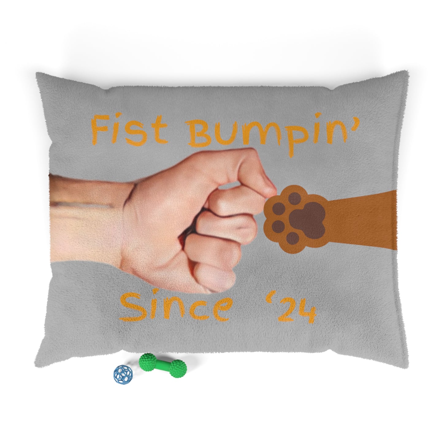 Blenheim Brown Paw Fist Bumpin’ Since ‘24 Light Grey Pet Bed