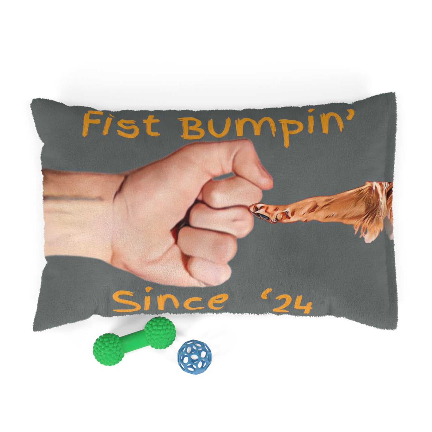 Golden Retriever Paw Fist Bumpin’ Since ‘24 Dark Grey Pet Bed