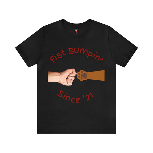 Fist Bumpin’ Since ‘21 Blenheim Brown Paw Unisex Jersey Short Sleeve Tee
