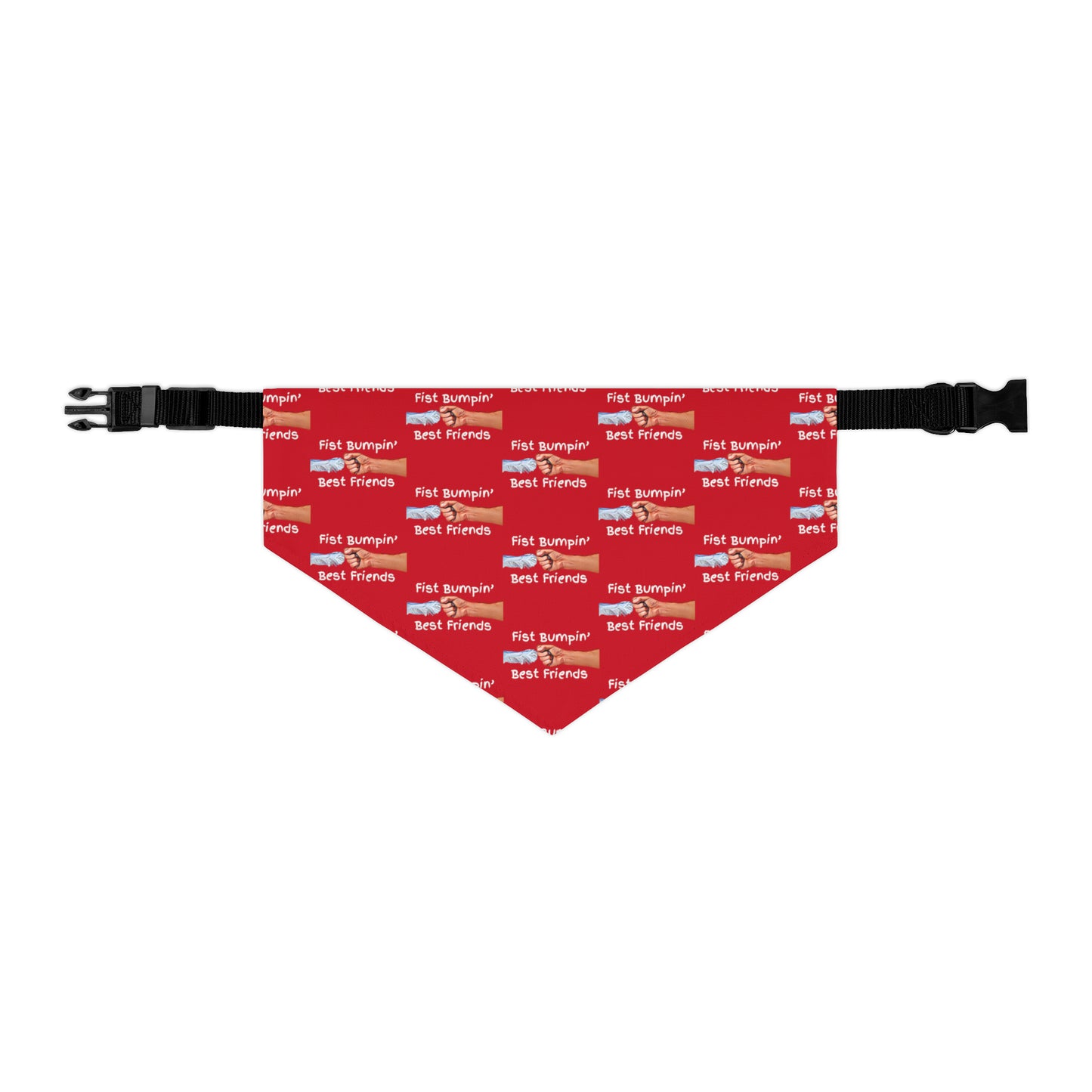 Fist Bumpin’ Best Friends Opie’s Cavalier King Charles Spaniel Paw Pet Bandana Collar Red with White lettering