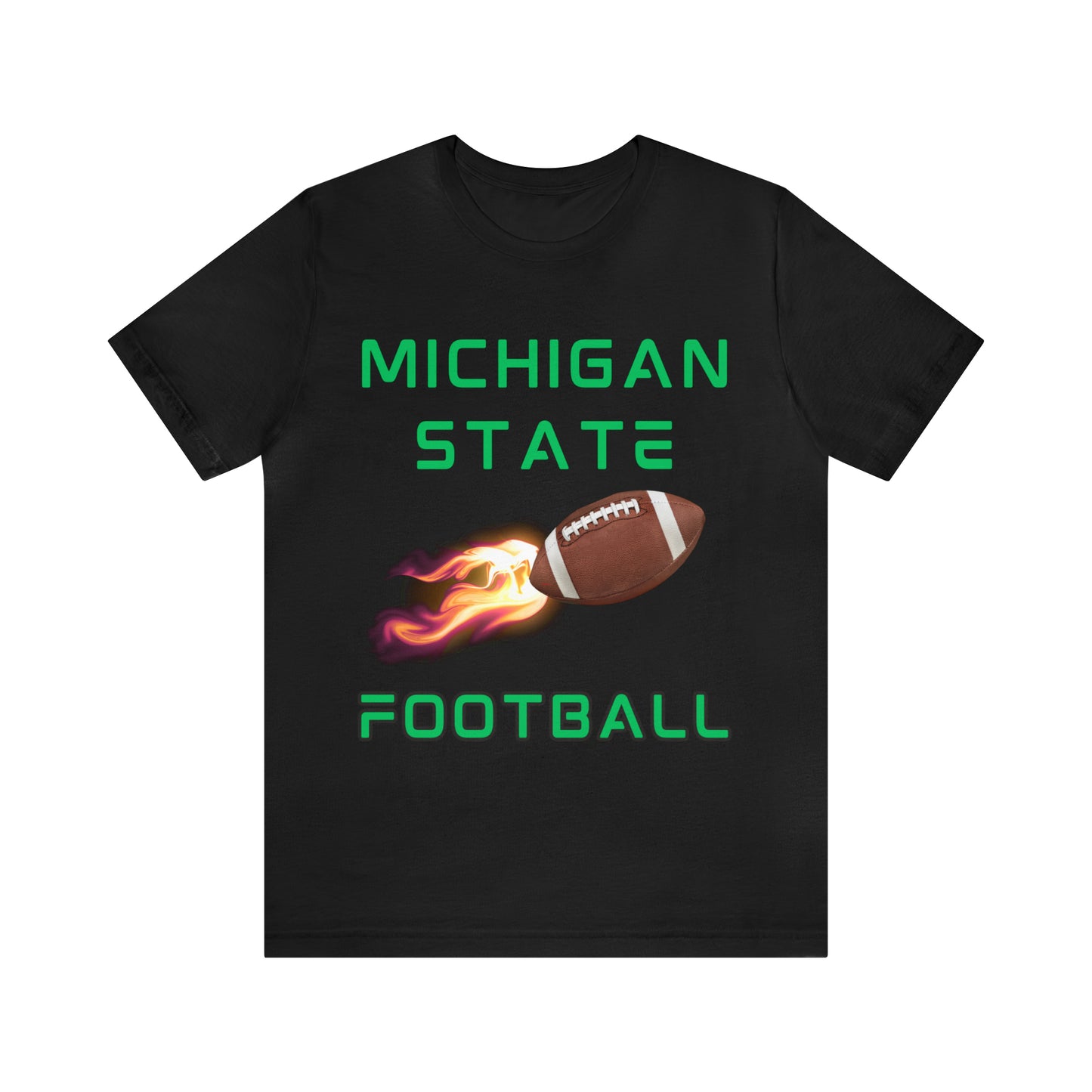 Michigan State Flame Football Customizable Unisex Jersey Short Sleeve Tee
