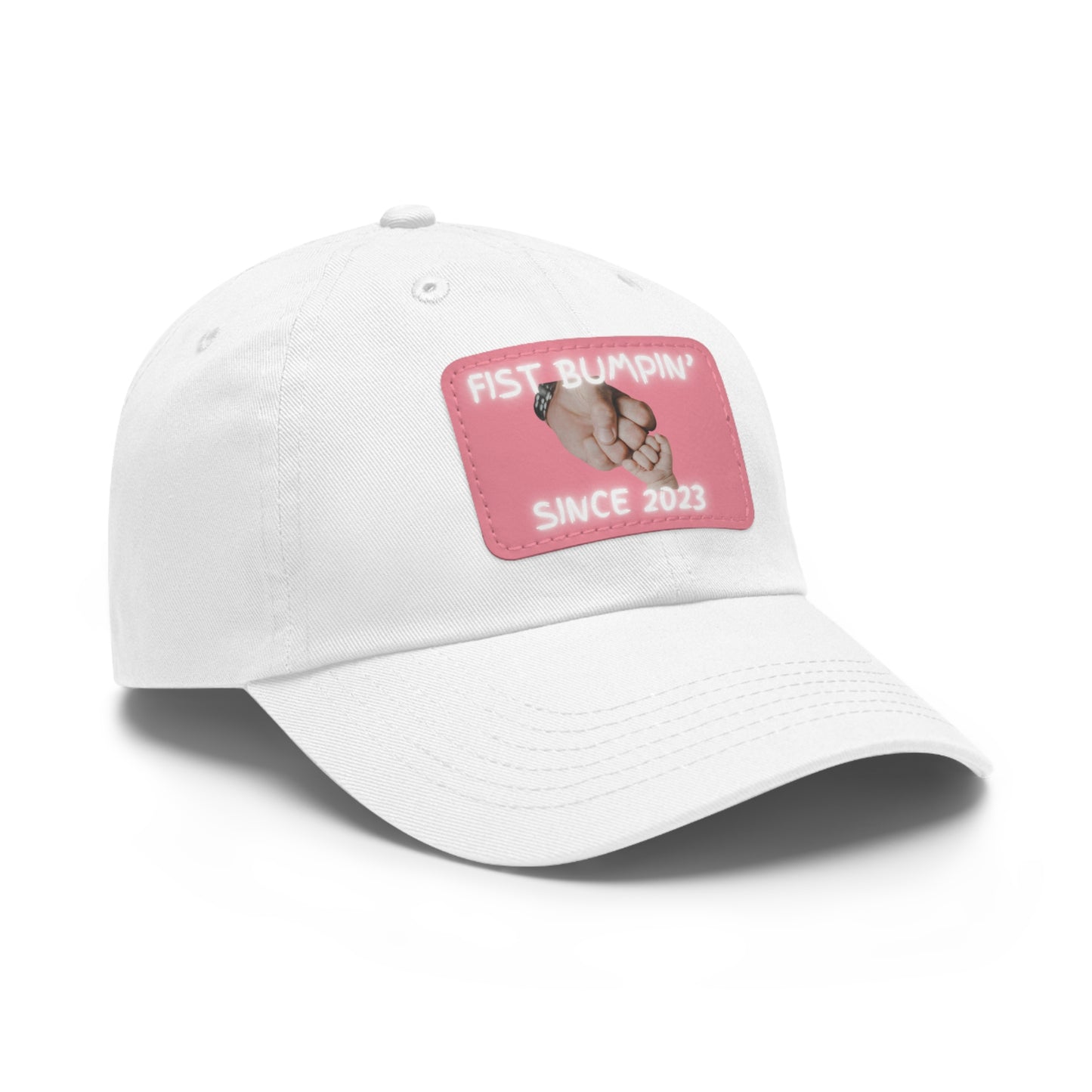 Baby Girl Fist Bumpin’ Since 2023 Hat with Leather Patch (Rectangle)