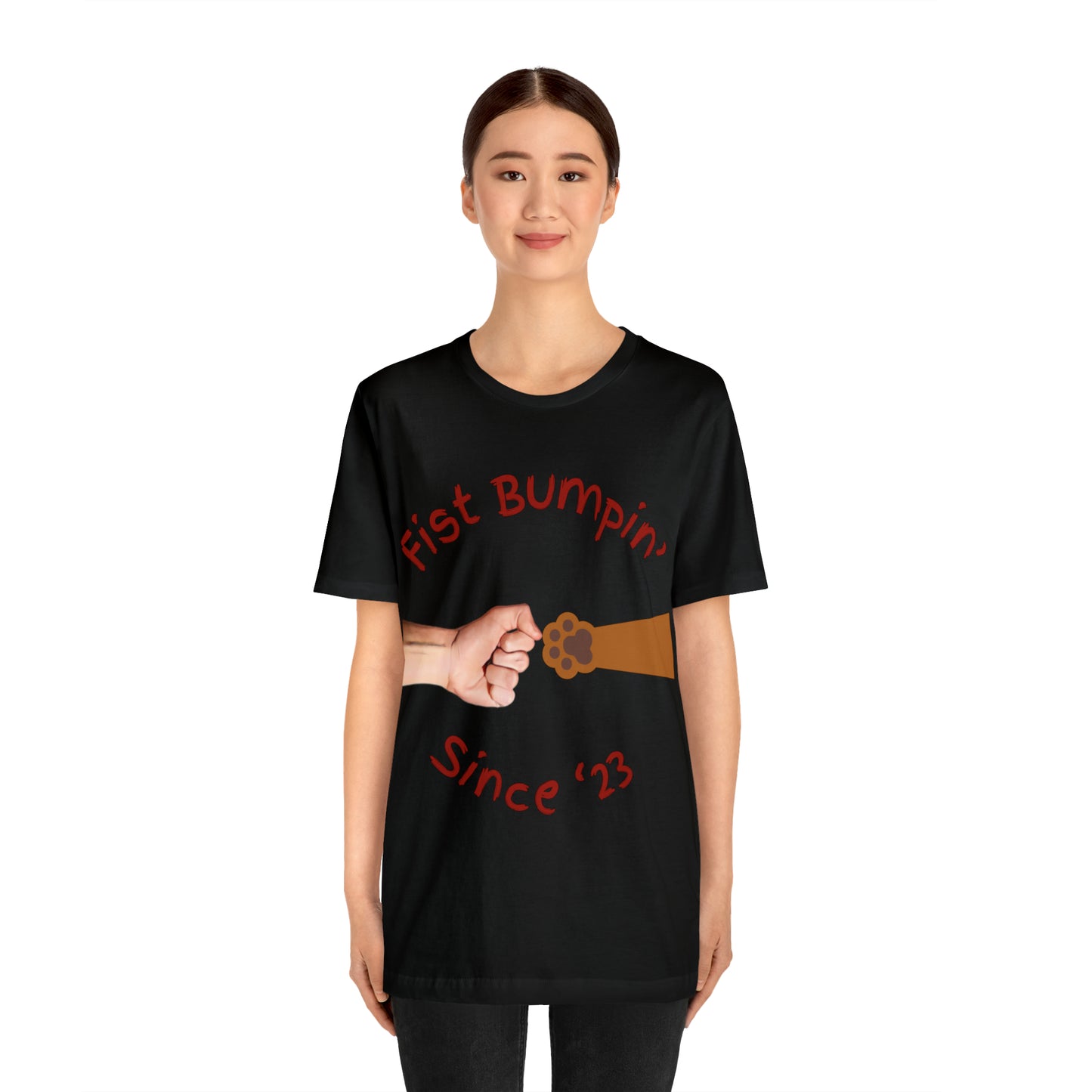 Fist Bumpin Since ‘23 Blenheim Brown Paw Unisex Jersey Short Sleeve Tee