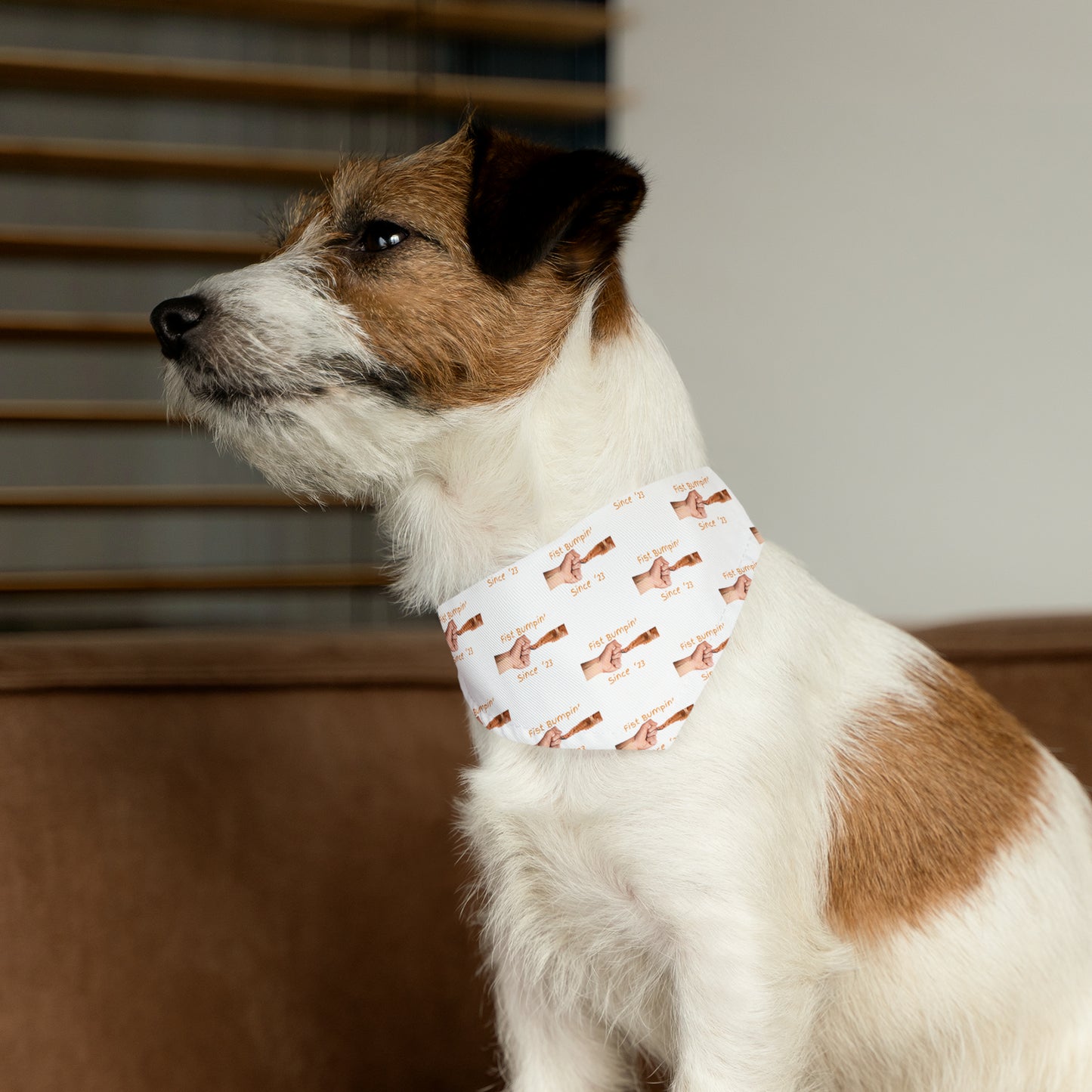 Golden Retriever Paw Fist Bumpin’ Since ‘23 White Bandana Collar