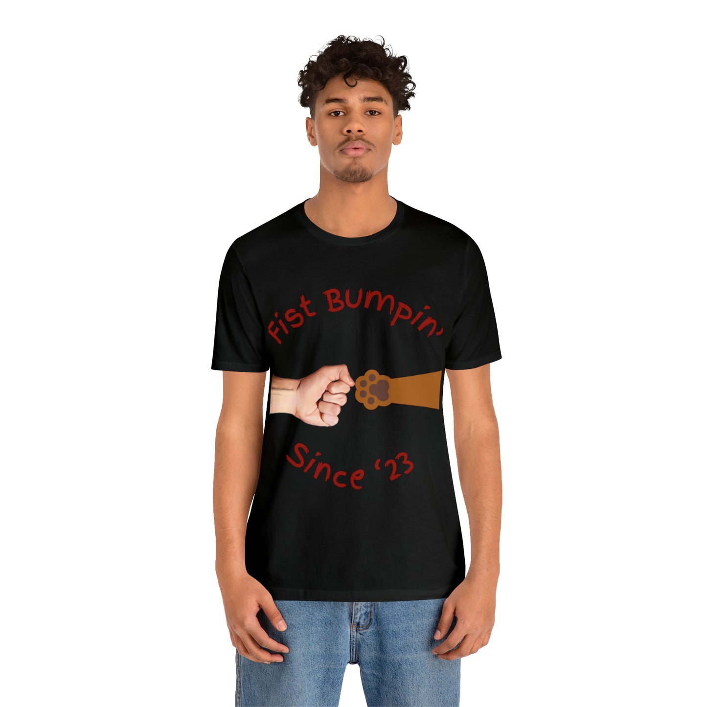 Fist Bumpin Since ‘23 Blenheim Brown Paw Unisex Jersey Short Sleeve Tee