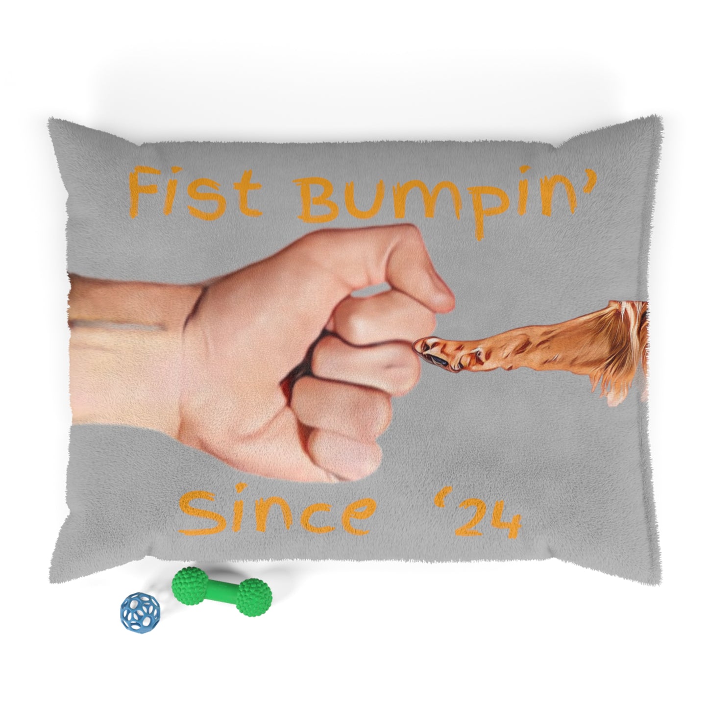 Golden Retriever Fist Bumpin’ Since ‘24 Light Grey Pet Bed