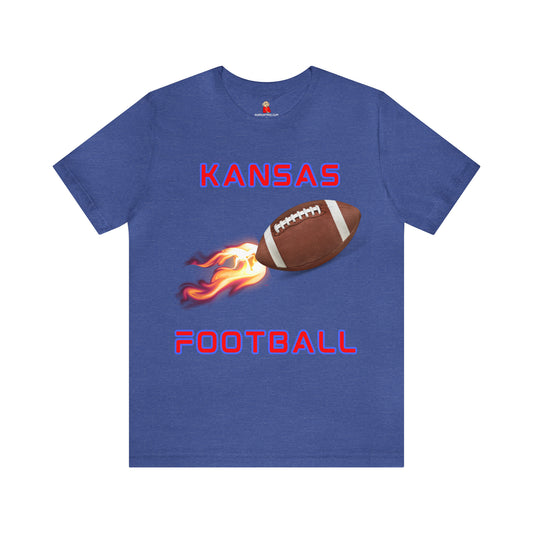 Kansas Flame Football Customizable Unisex Jersey Short Sleeve Tee