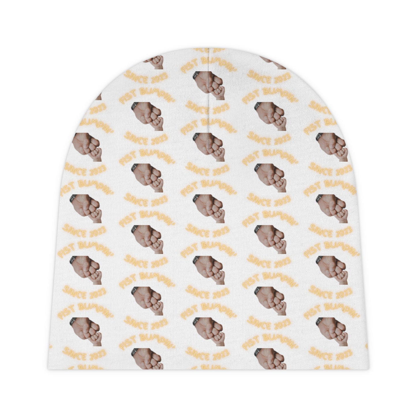 Kansas City Gold Fist Bumpin’ Since 2023 White Baby Beanie (AOP)