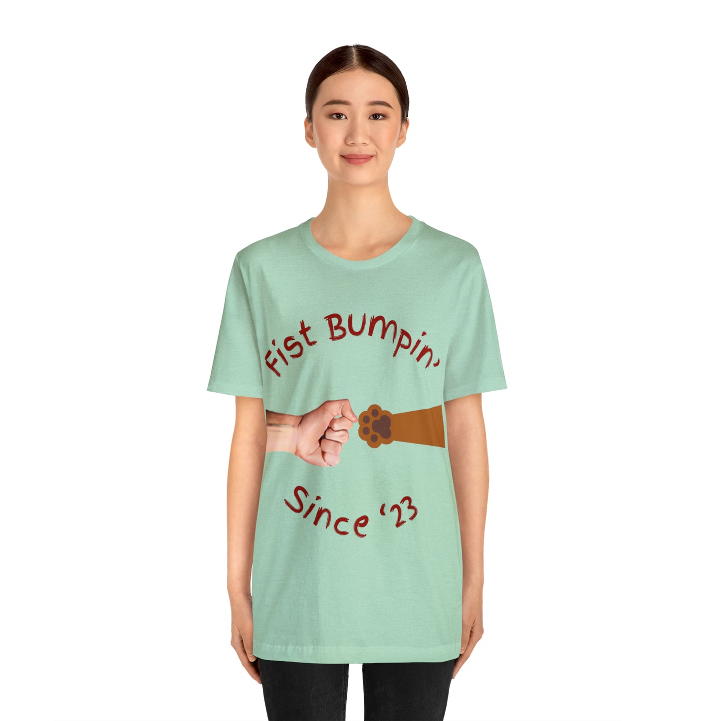 Fist Bumpin Since ‘23 Blenheim Brown Paw Unisex Jersey Short Sleeve Tee