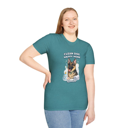Clean Dog Happy Home – Personalized Dog Spa T-Shirt – Paw Spa Days Remembered