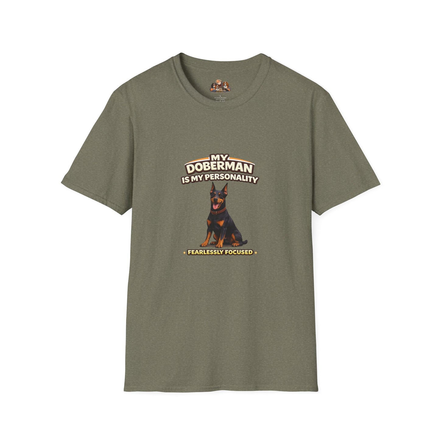 My Doberman Is My Personality – Fearlessly Focused – Personalized Dog Breed Tee