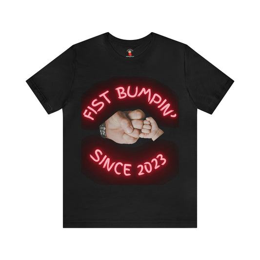 Kansas City Red Print Baby Fist Bumpin Since 2023 Unisex Jersey Short Sleeve Tee