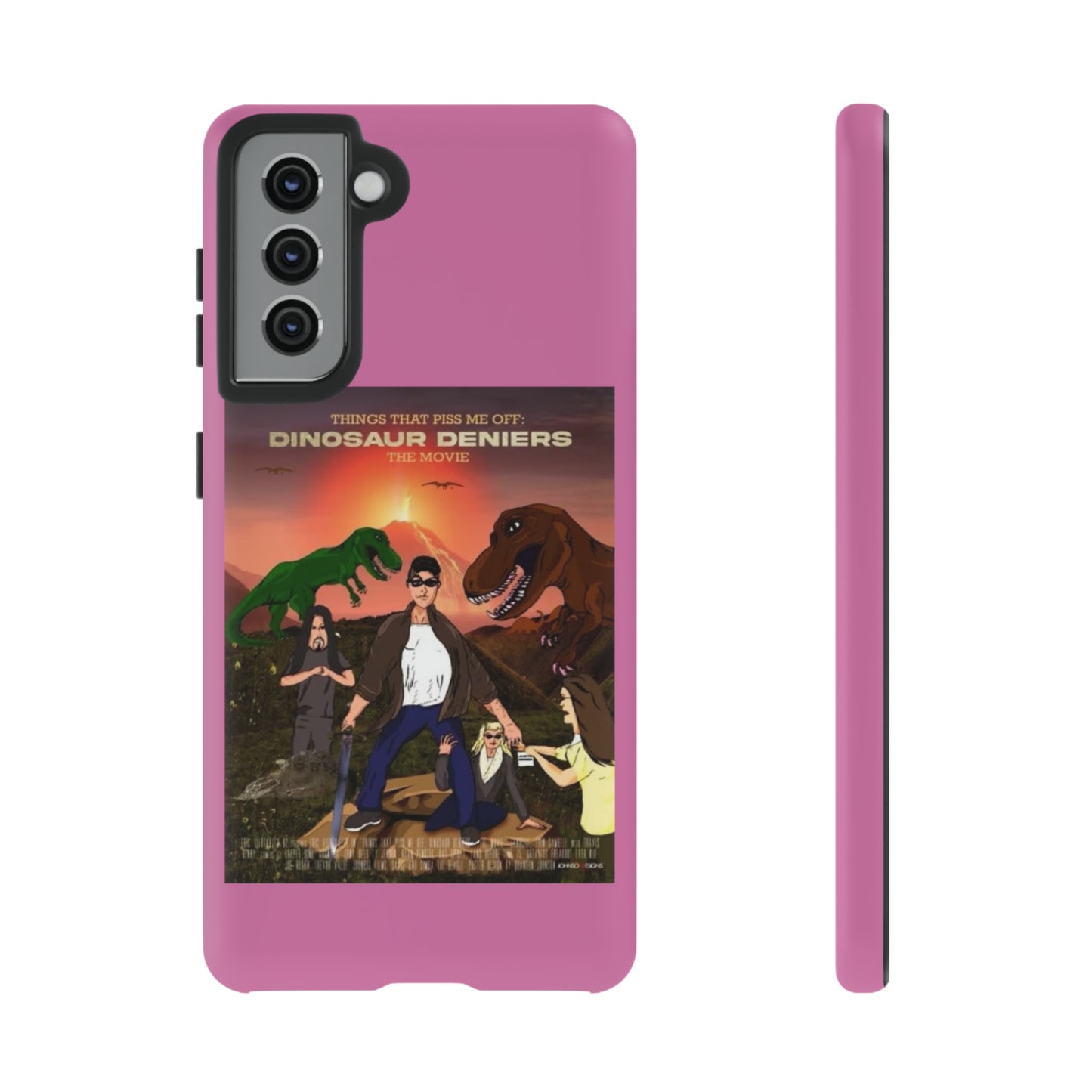 Dinosaur Deniers: The Movie Tough Phone Case (light pink)