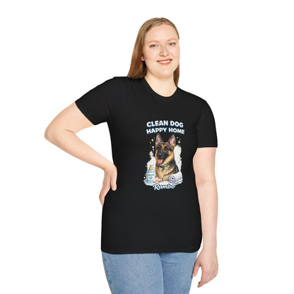 Clean Dog Happy Home – Personalized Dog Spa T-Shirt – Paw Spa Days Remembered