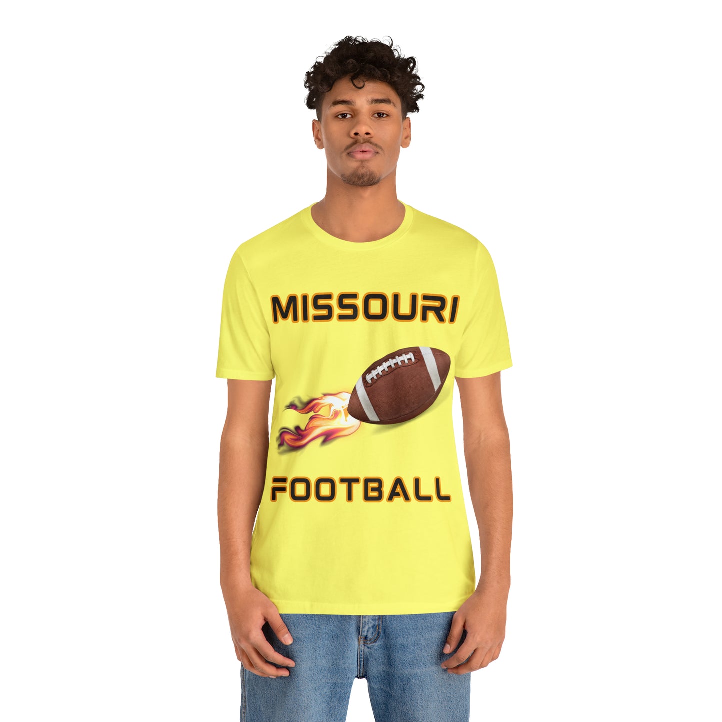 Missouri Flame Football Customizable Unisex Jersey Short Sleeve Tee