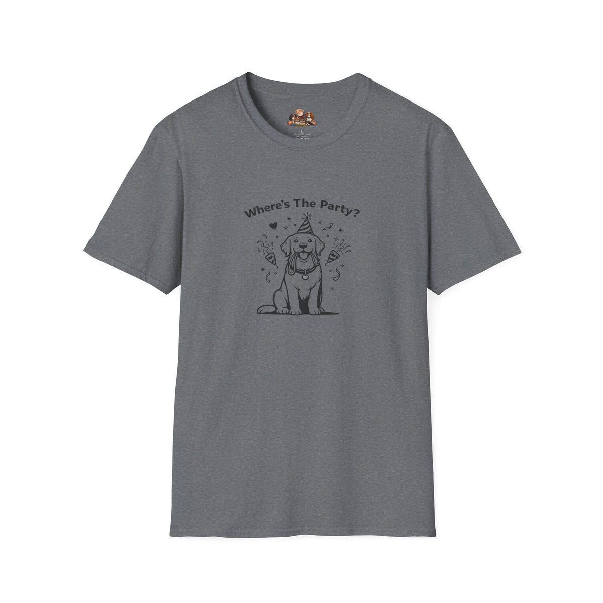 Where's The Party?  —  Black And White Minimalist Family Collection For Adult Dog Lovers