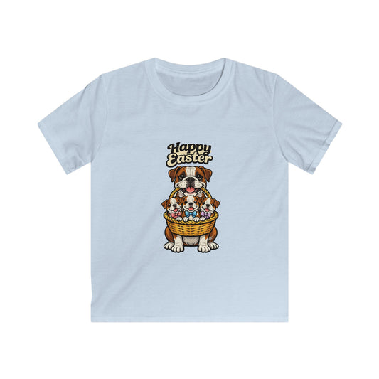 Bulldog Happy Easter — Youth Dog Lover Tee