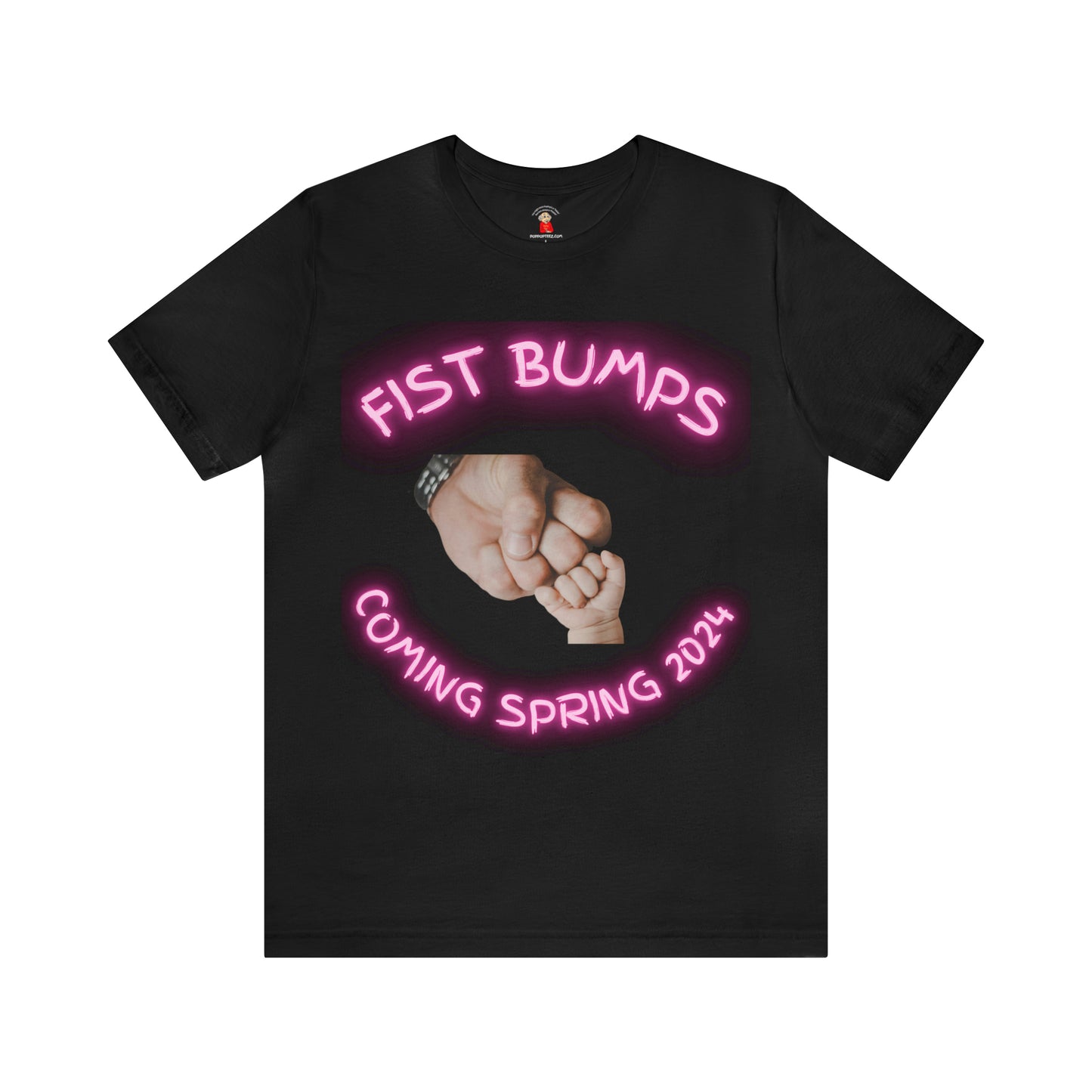 Baby Girl Pink Fist Bumps Coming Spring 2024 Unisex Jersey Short Sleeve Tee