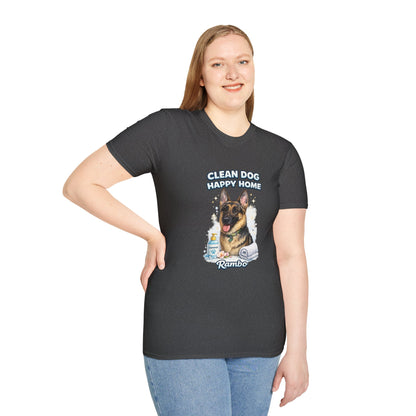 Clean Dog Happy Home – Personalized Dog Spa T-Shirt – Paw Spa Days Remembered