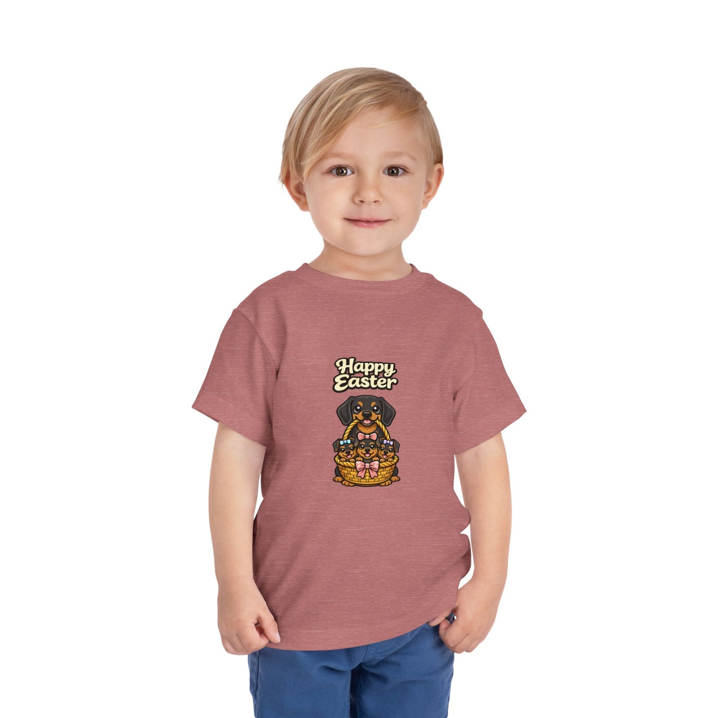 Dachshund Family Happy Easter -- Toddler Dog Lover Tee
