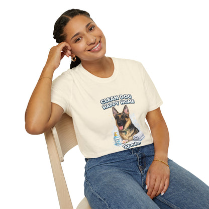 Clean Dog Happy Home – Personalized Dog Spa T-Shirt – Paw Spa Days Remembered
