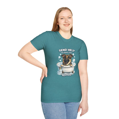Send Help It's Bath Time – Personalized Dog Spa T-Shirt – Paw Spa Days Remembered