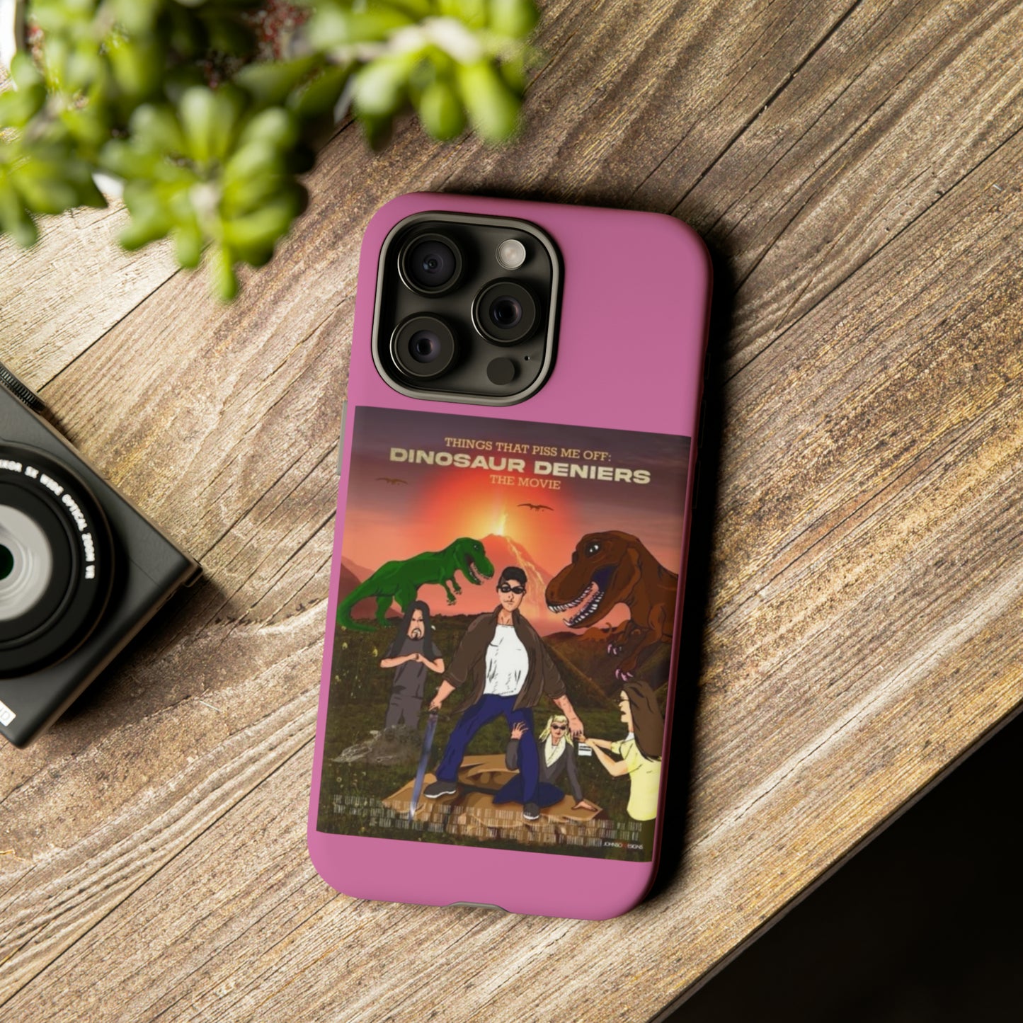 Dinosaur Deniers: The Movie Tough Phone Case (light pink)