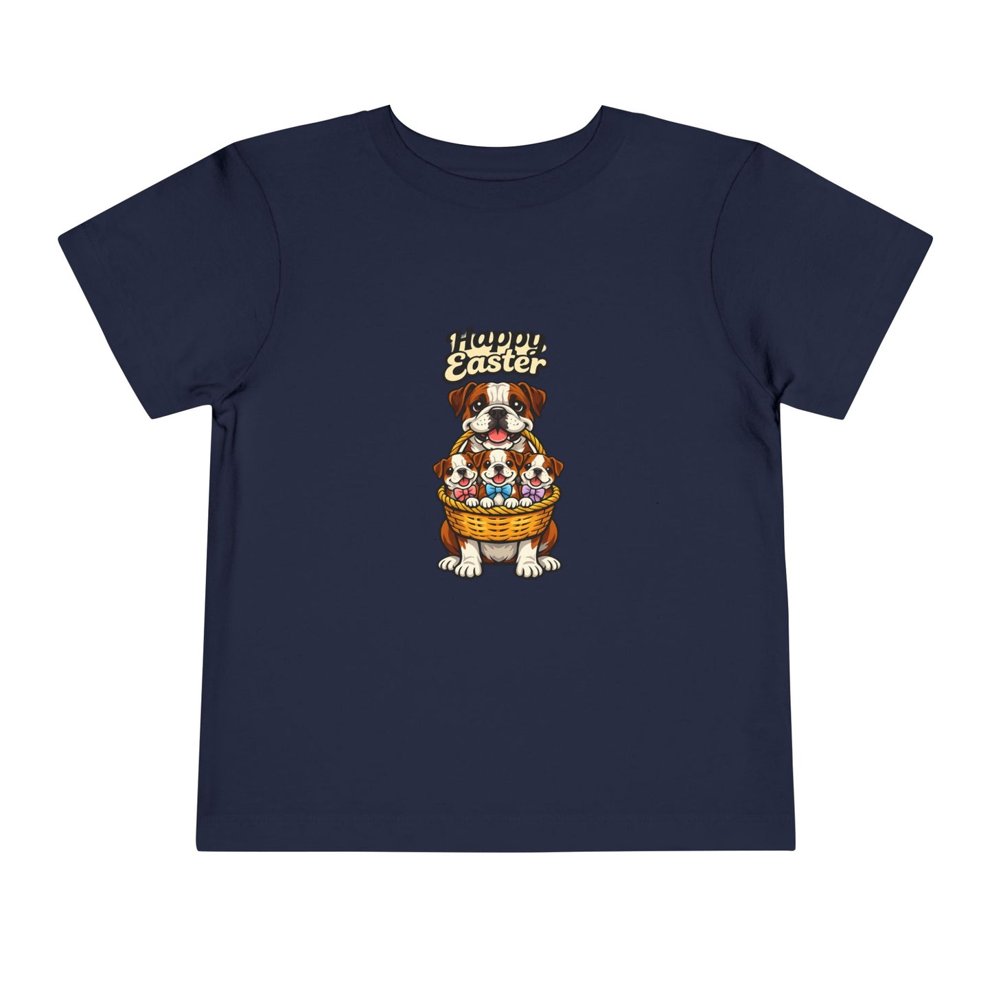 Bulldog Family Happy Easter -- Toddler Dog Lover Tee