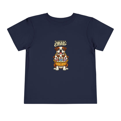 Bulldog Family Happy Easter -- Toddler Dog Lover Tee
