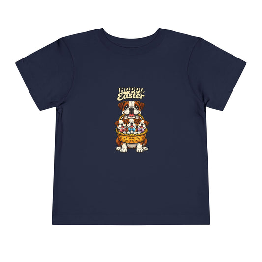 Bulldog Family Happy Easter -- Toddler Dog Lover Tee
